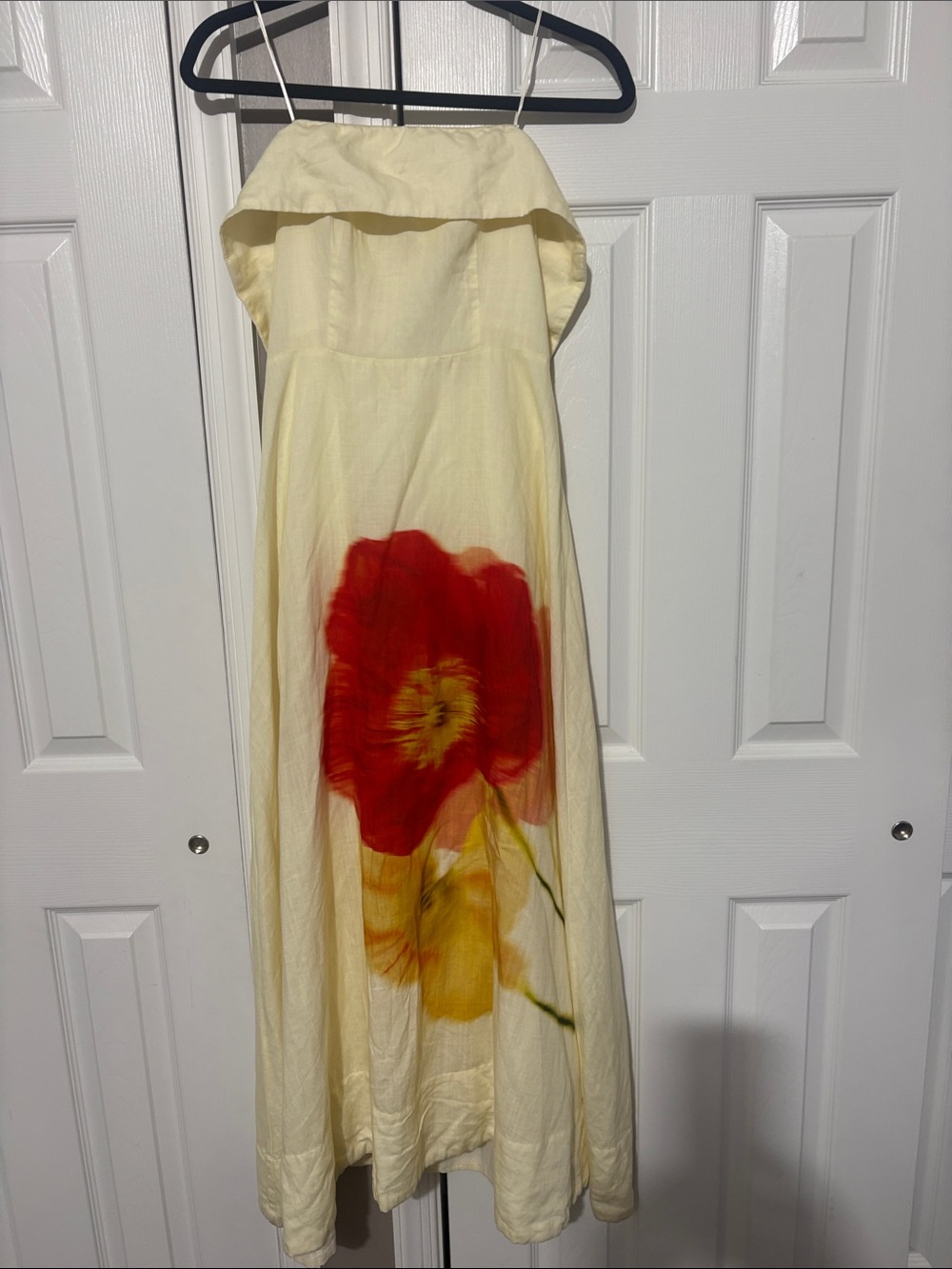 Astr Yellow Floral Maxi Dress with Red Accent